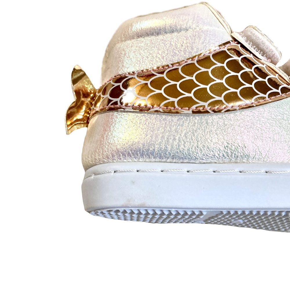 Mermaid Glitter Gold Pink High-Top Sneakers - Picture 13 of 14